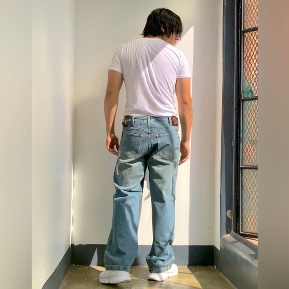 Men’s Def Jam Sandblast Blue Denim Pants - Picture 8 of 8